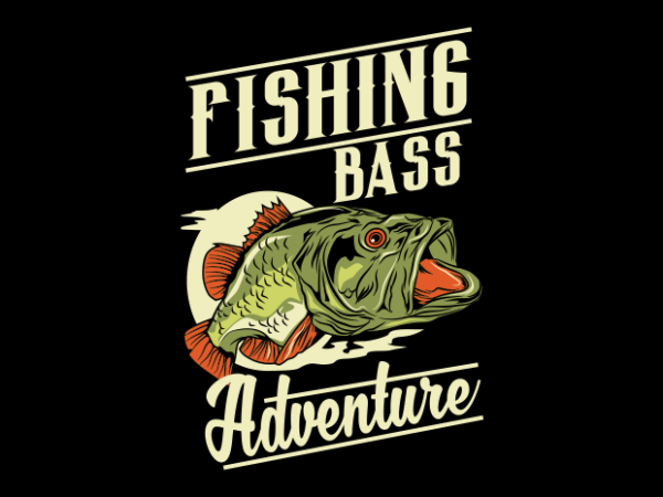 Fishing bass adventure t shirt graphic design