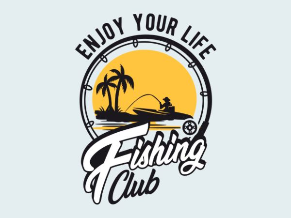 Fishing club badge t shirt graphic design