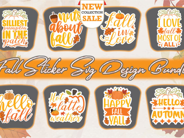 Fall sticker svg design bundle