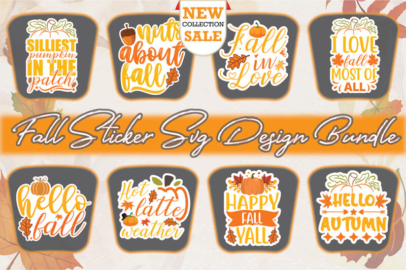 Fall Sticker Svg Design Bundle