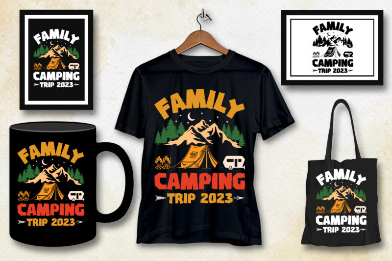 Family Camping Trip 2023 T-Shirt Design