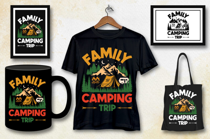 Family Camping Trip T-Shirt Design
