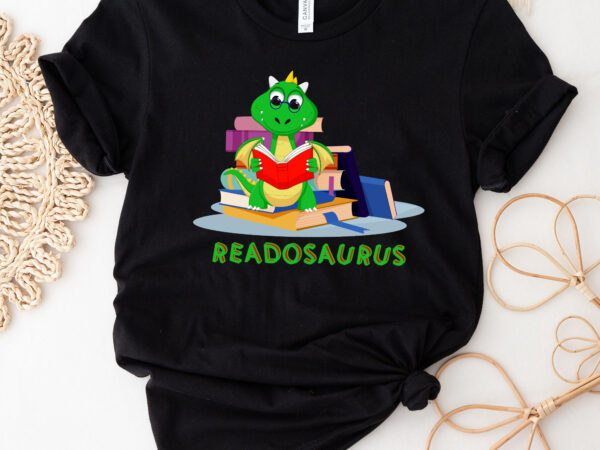 Funny reading book readers dinosaur dino lovers kids toddlers nc 0703 t shirt graphic design