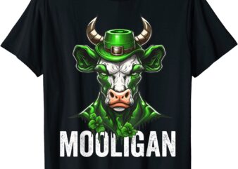 Funny St Patricks Day Hooligan Mooligan Cow St Paddy Party T-Shirt