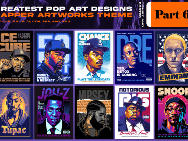 Greatest pop art designs – rapper artworks theme part 6