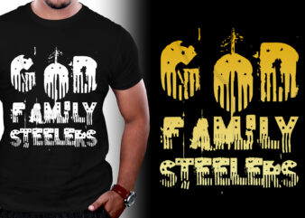 God Family Steelers Military Veteran T-Shirt Design