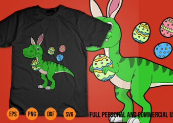 Kids Easter Dinosaur Shirts Toddler Easter Outfits Easter Dinosaur Shirt Design Boys Kids Bunny Easter Basket Stuffers T-Shirt Design