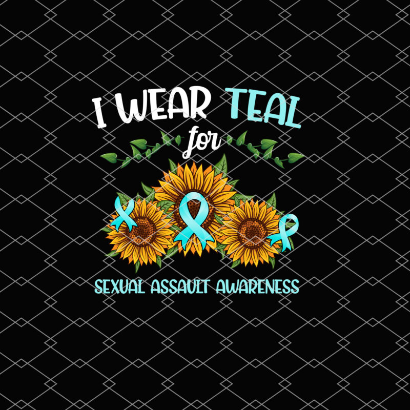 I Wear Teal For Sexual Assault Awareness Sunflower Ribbon T-Shirt PL