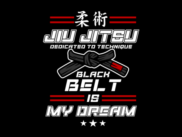 Jiu jitsu black belt vector clipart