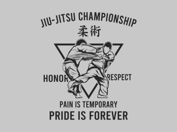 Jiu jitsu championship poster vector clipart