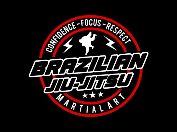 Jiu jitsu martial art logo vector clipart