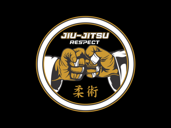 Jiu jitsu respect logo vector clipart