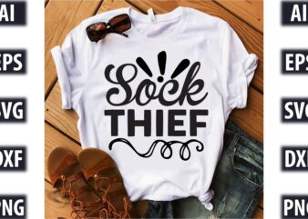 Sock Thief t shirt template vector