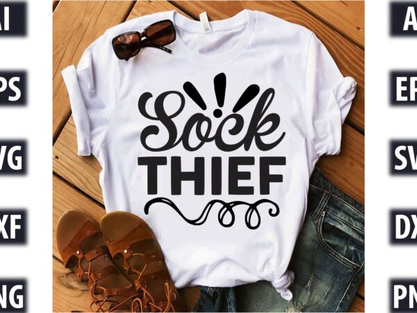 Sock thief t shirt template vector