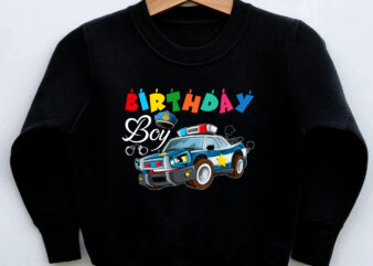 Kids Birthday Boy Police Car Policeman Theme Birthday Toddler NC 1003