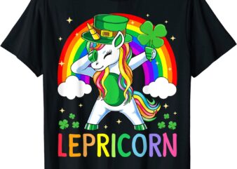 Lepricorn Unicorn St Patricks Day T-Shirt Kids Girls Lucky T-Shirt
