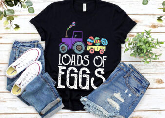 Loads Of Luck Tractor Toddler Boys Easter Day Funny Truck NL 0603 t shirt vector graphic
