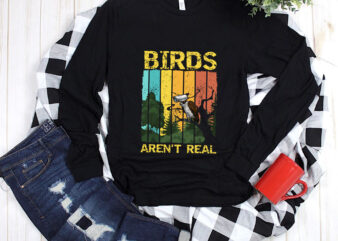 (ME) Bird Aren_t Real Tee Shirt Birds Spies Retro T-Shirt