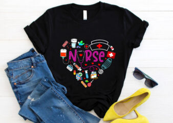 (ME) Nurse Love Nurse Heart Nursing Student RN Life Funny Nursing T-Shirt