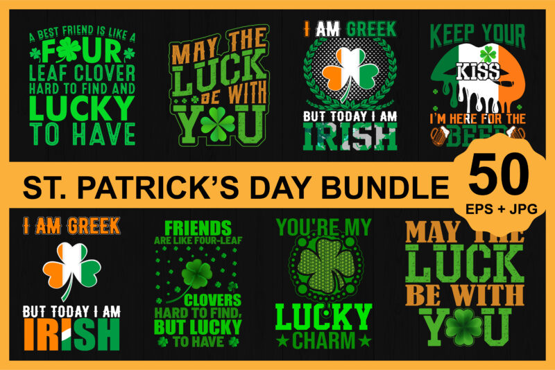 St.Patrick's Day Shirt Bundle Print Template, Lucky Charms, Irish, everyone has a little luck Typography Design Shirt Print Template, Typography Design For Shirt, Mugs, Iron, Glass, Stickers, Hoodies, Pillows, Phone