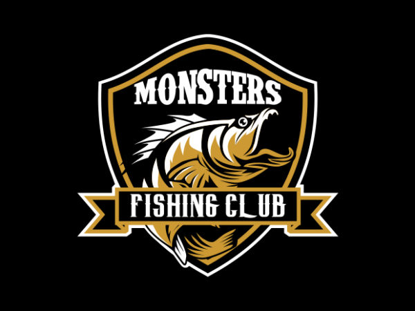 Monsters fishing club t shirt designs for sale