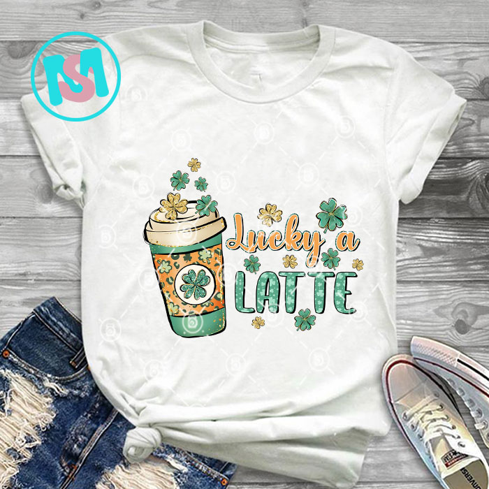 Happy St.Patrick's Day Bundle part 5, Clover, Lucky, Coffee, Gnome