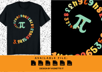 Funny Pi Day Clothing Spiral Pi Math Tee for Pi Day 3.1415 typography design