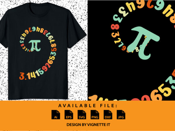 Funny pi day clothing spiral pi math tee for pi day 3.1415 typography design