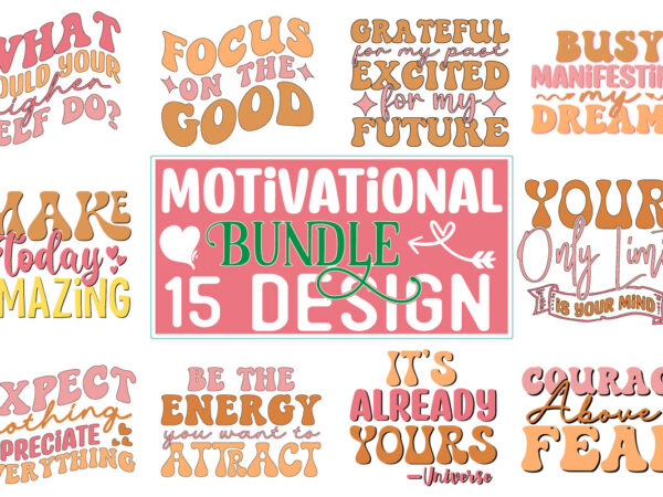 Motivational retro svg design bundle