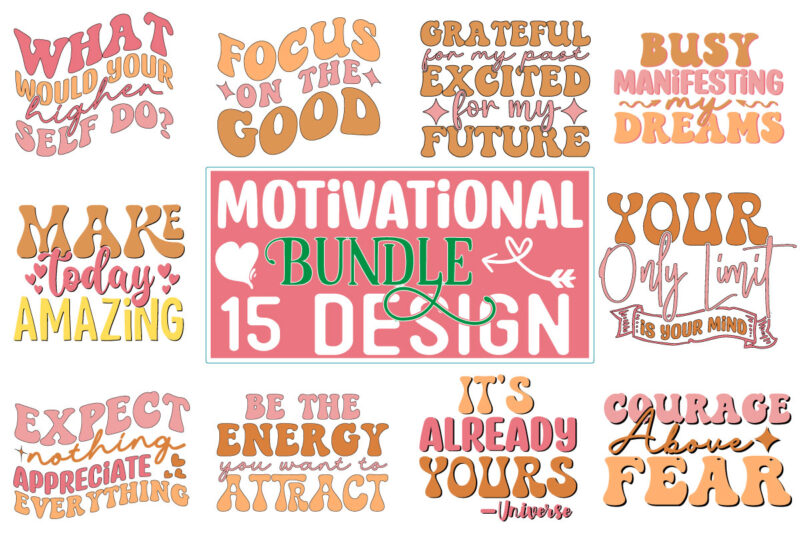 Motivational Retro SVG design Bundle