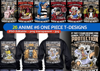 26 One Piece Anime Tshirt Design Bundle [PART# 06]