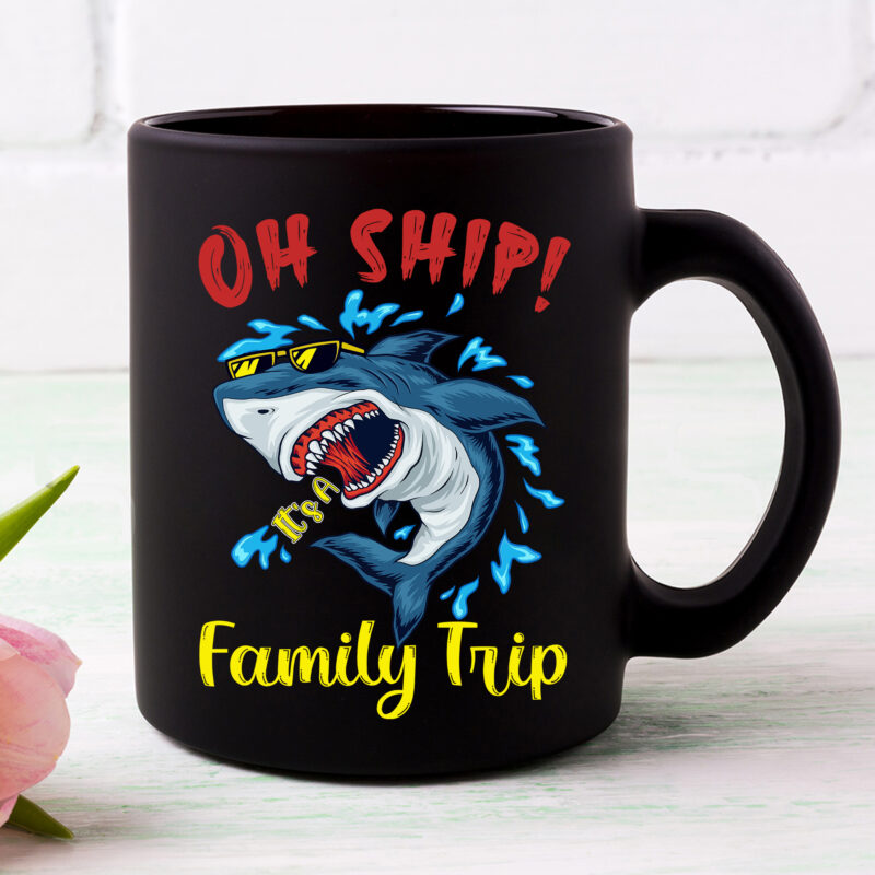 Oh Ship It_s a Family Trip Funny Shark Lovers Oh Ship Cruise NC 0103