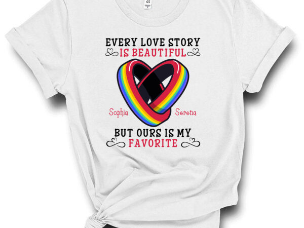 Our love is my favourite – personalized mug – pride month, anniversary gift for spouse, lovers, life partner, lgbtq+ couple, pride pc t shirt design online