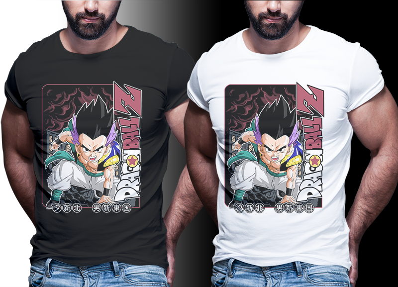 76 GOKU DRAGON BALL TSHIRT DESIGN BUNDLE FOR SHIRT BLACK AND WHITE [PART#07]