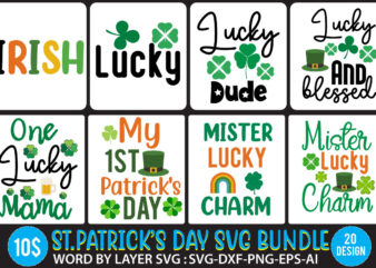 St.Patrick’s Day SVG Bundle, Happy St.Patrick’s Day SVG Bundle , Happy St.Patrick’s Day Sublimation Bundle, my 1st Patrick s Day T-Shirt Design, my 1st Patrick s Day SVG Cut File,