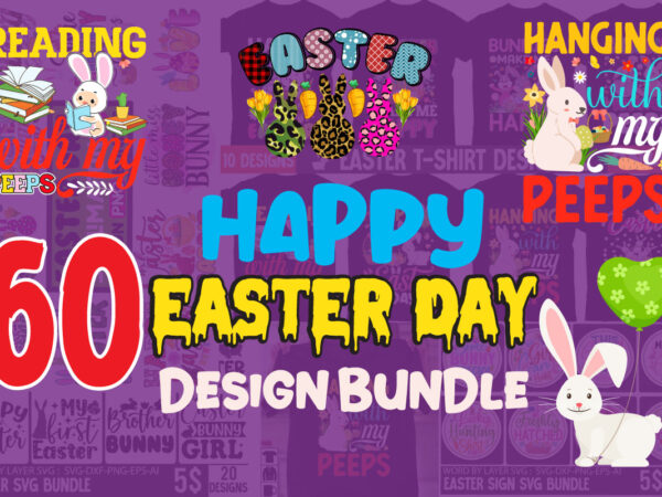 Easter day 60 design mega bundle,easter doodle alphabet bundle, easter png letters, sublimation design, easter day png, bunny alphabet, easter font, bunny,digital download easter png bundle, easter eggs png, retro
