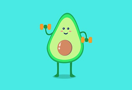 Cute avocado gym cartoon t shirt vector file