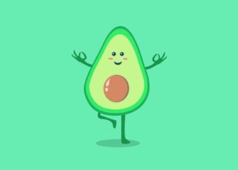 Cute Avocado Gymnastics Cartoon t shirt vector file