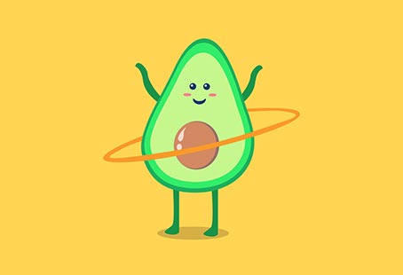 Cute Avocado Hula Hoop Cartoon t shirt vector file