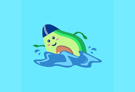 Cute avocado swimming cartoon t shirt vector file