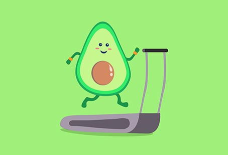 Cute avocado treadmill cartoon t shirt vector file