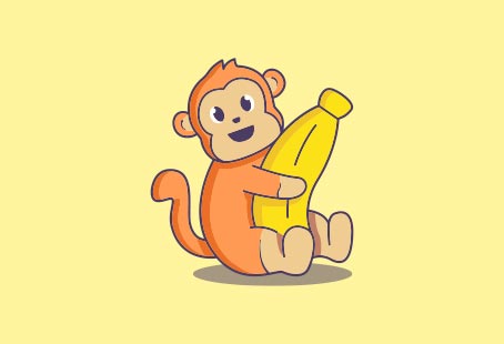 Cute monkey with its favorite food t shirt vector file