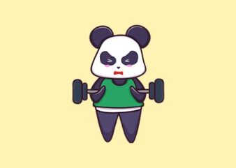 Cute Panda Gym Cartoon Illustration t shirt vector file