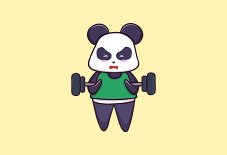 Cute Panda Gym Cartoon Illustration t shirt vector file