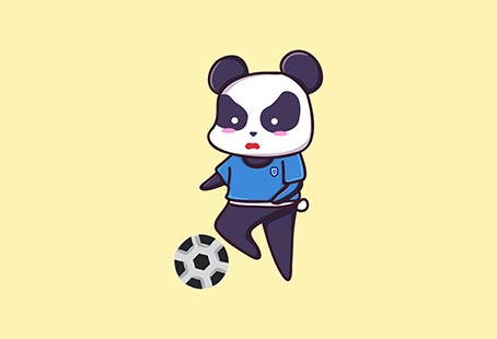 Cute panda playing soccer cartoon illustration t shirt vector file