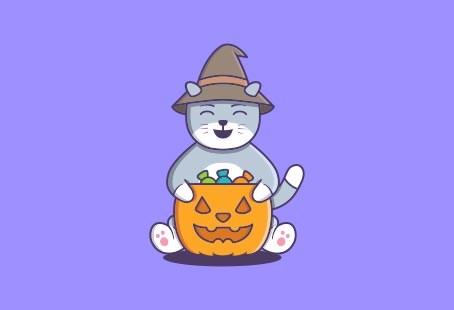 Cute witch cat smile halloween cartoon t shirt vector file