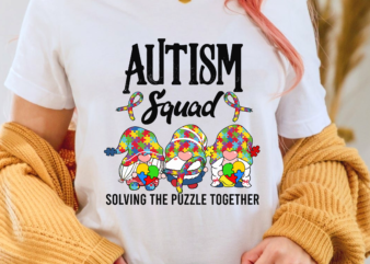 RD Autism Awareness Month, Solving The Puzzle Together, Gnomes Holding Puzzle _ Ribbon, Autism Support Gift