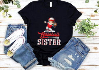 RD Baseball Sister Cute Baseball Gift For Sisters Children Kids T-Shirt
