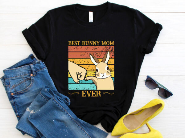 Rd best bunny mom ever , bunny mom easter day embroidery style t-shirt