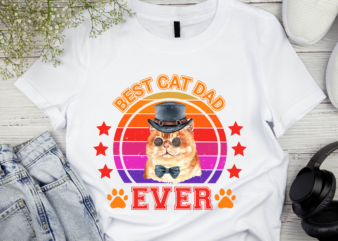 RD Best Cat Dad Ever Shirt, Vintage Cat Lover Gift Shirt, Cat Dad Shirt, Father_s Day Gift, Funny Cat Shirt, Cat Owner Gift 1